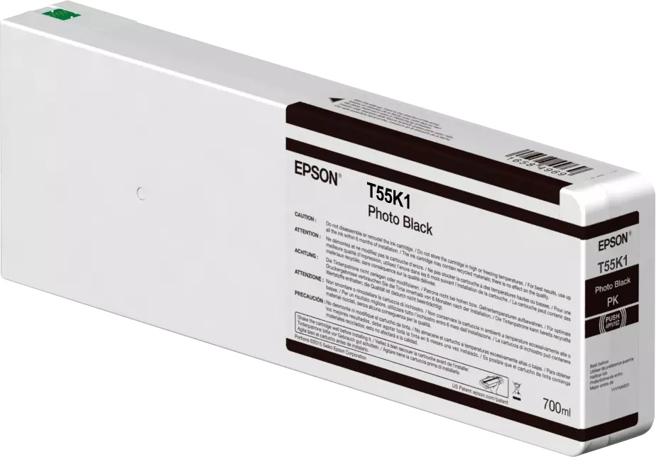 Epson T55K100 Cartuccia d'Inchiostro Originale Nero Fotografico 700 ml - Compatibile con Surecolor P7000, P9000, SC-P6000, SC-P7000, SC-P8000
