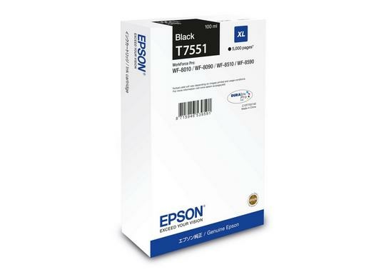 Epson C13T75514N Cartuccia d'Inchiostro Nero Originale Resa Elevata (XL) 100ml ~5000 Pagine