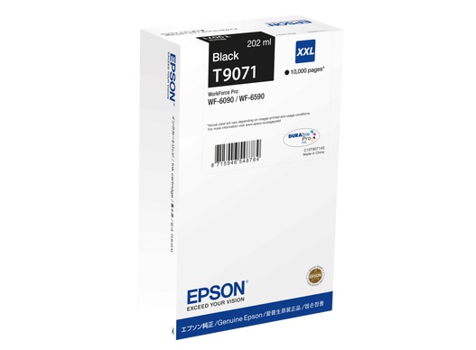 Epson C13T90714N Cartuccia d'Inchiostro Nero Originale XXL 202ml ~10000 Pagine per WF-6XXX