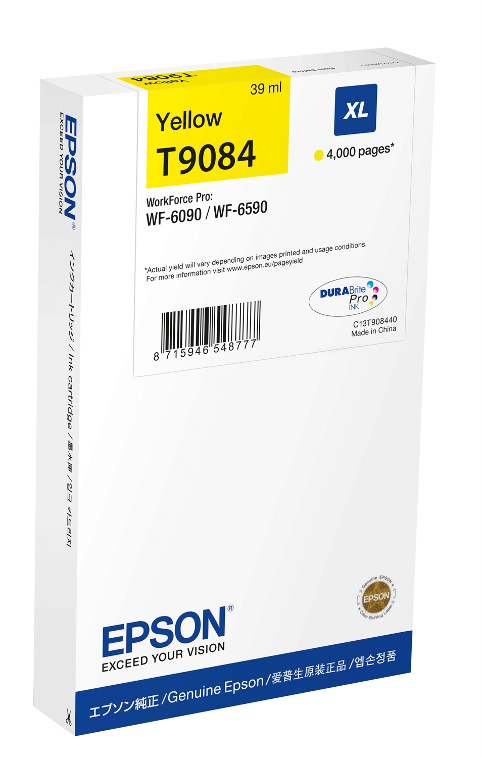 Epson C13T90844N Cartuccia d'Inchiostro Giallo Originale Resa Elevata (XL) 39 ml - Fino a 4000 Pagine