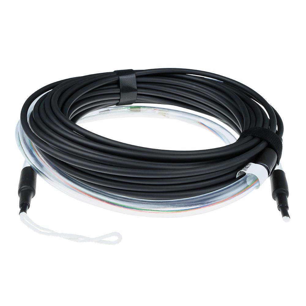 ACT Cavo a Fibre Ottiche 130m Singlemode 9/125 OS2 Interno/Esterno con Connettori LC - Nero e Turchese
