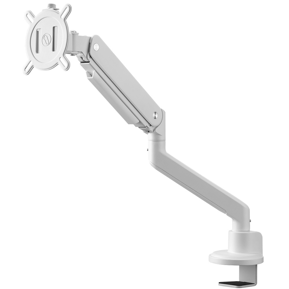One For All DM 4120 Braccio Universale per Monitor Bianco - Compatibile con Monitor da 13 a 35 Pollici, VESA 75/100 mm, Regolazione Altezza, Inclinazione e Rotazione