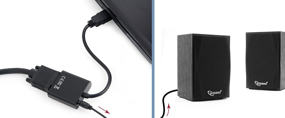 Gembird A-HDMI-VGA-03 - Cavo Adattatore Video 0,15 m HDMI a VGA Maschio-Femmina, Risoluzione 1920x1080, Nero