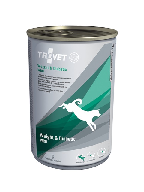 TROVET Weight & Diabetic WRD Cibo Umido per Cani Adulto 400g - Alimento Dietetico Completo per Obesità e Diabete