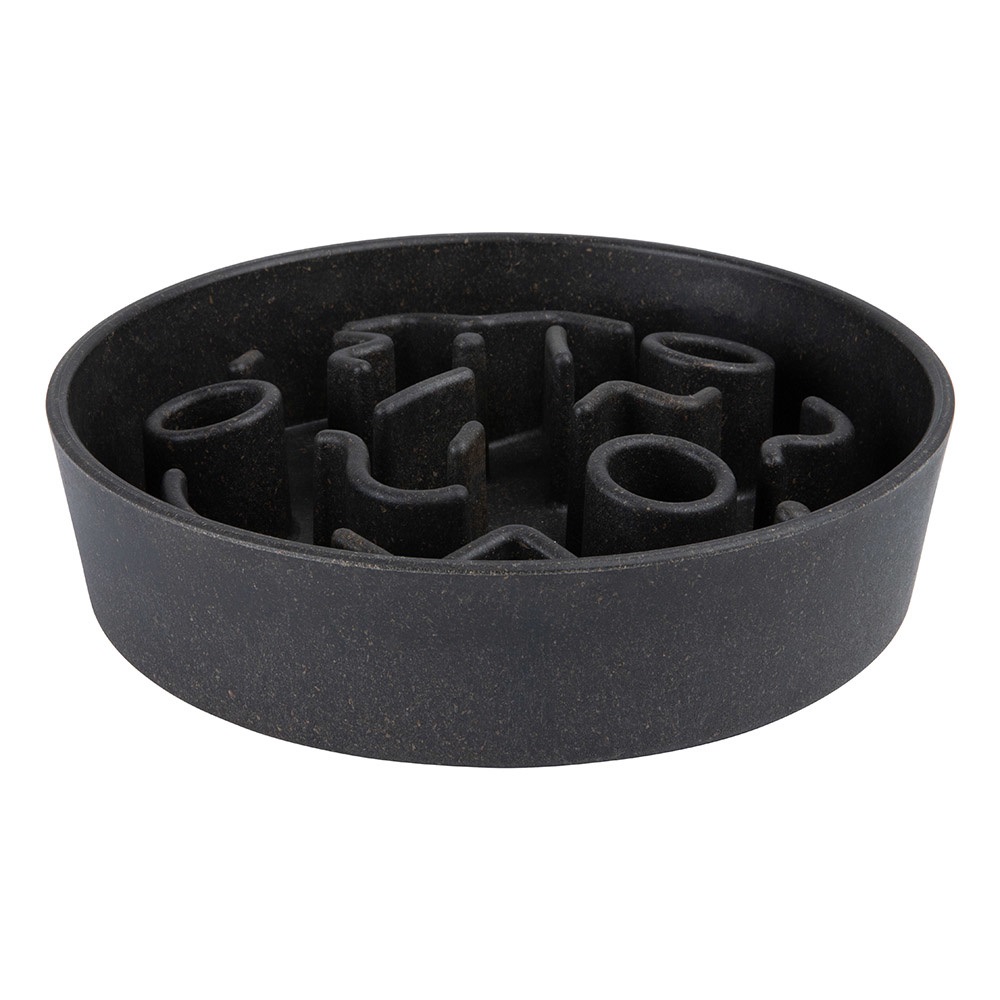 District 70 Bamboo Ciotola Slow Feeder Grigio Scuro per Cani - 28 cm, Elegante e Pratica