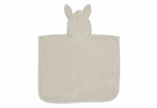 Jollein Poncho Asciugamano da Bagno Beige con Cappuccio e Orecchie, 65 x 62 cm, per Bambini da 1 a 4 Anni