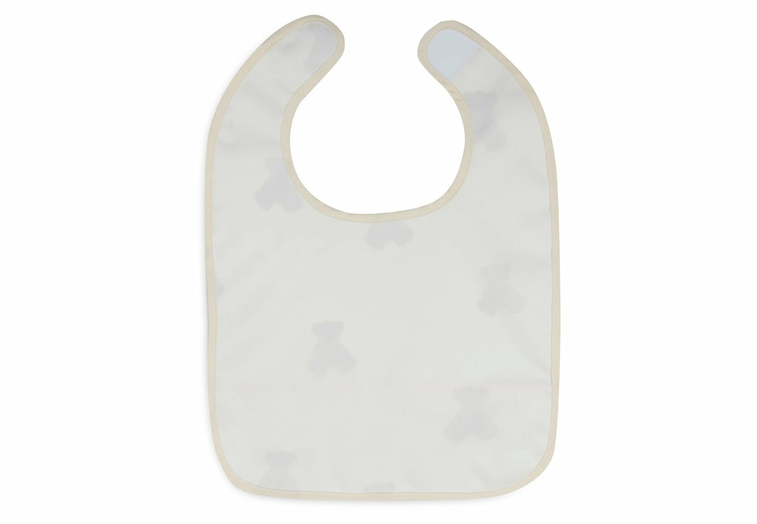 Jollein Set di 2 Bavaglini Impermeabili per Bambino con Motivo Orsacchiotto, Colore Bianco, Chiusura a Velcro