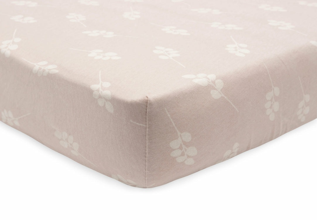 JOLLEIN Lenzuolo con angoli in Jersey 60x120 cm - 100% Cotone, Design Twig Wild Rose