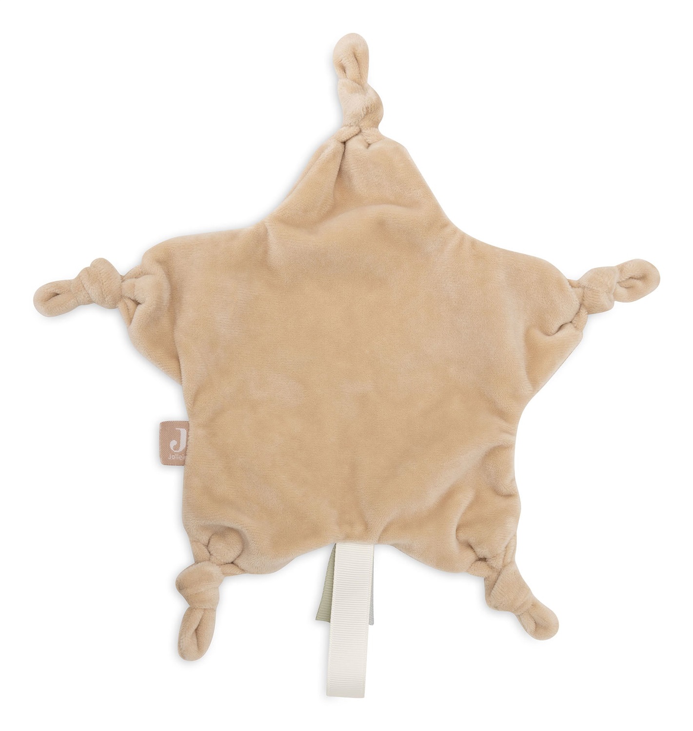 Jollein Panno per le Coccole Little Star Biscuit - Morbido Doudou Beige con Portaciuccio per Neonati