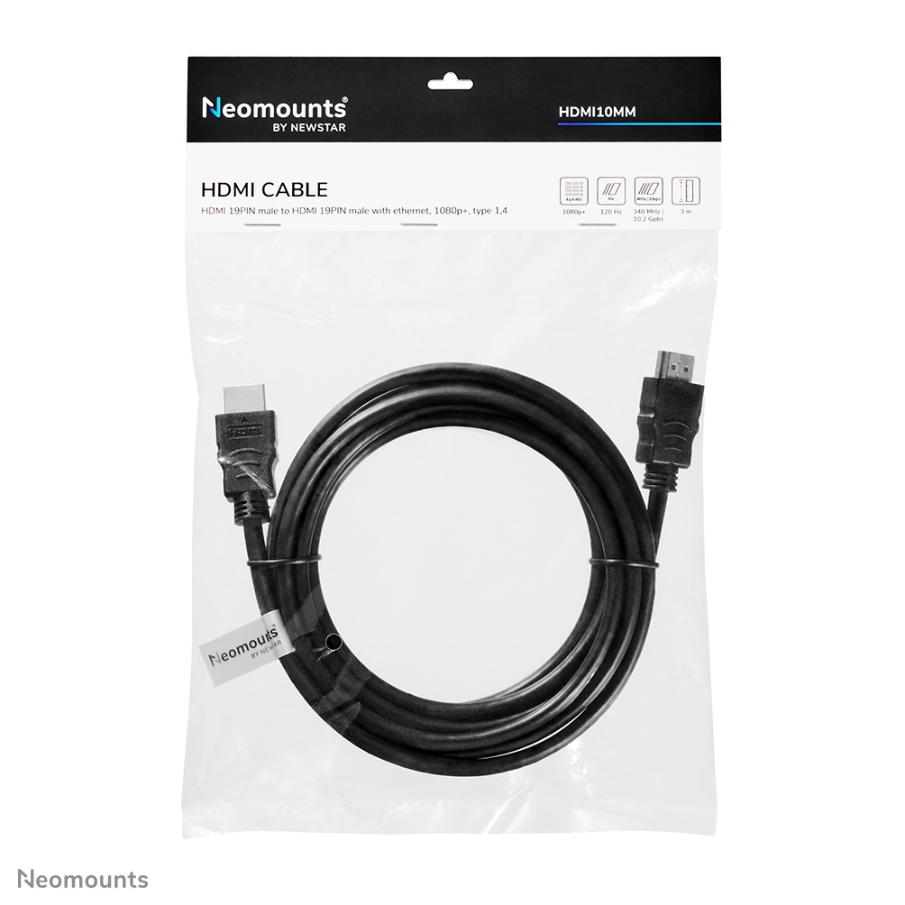 Neomounts Cavo prolunga HDMI 3 metri, HDMI tipo A, 10,2 Gbit/s, Nero