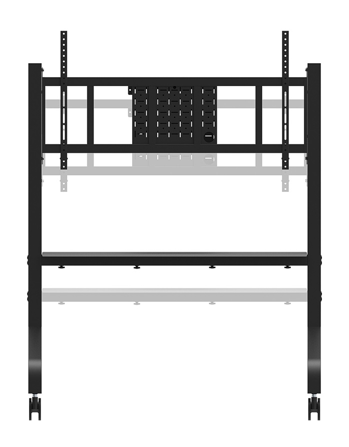 Neomounts FL50-575BL1 Supporto Mobile da Pavimento per Schermi da 65-110'' - Nero, Capacità 125 kg, Altezza Regolabile