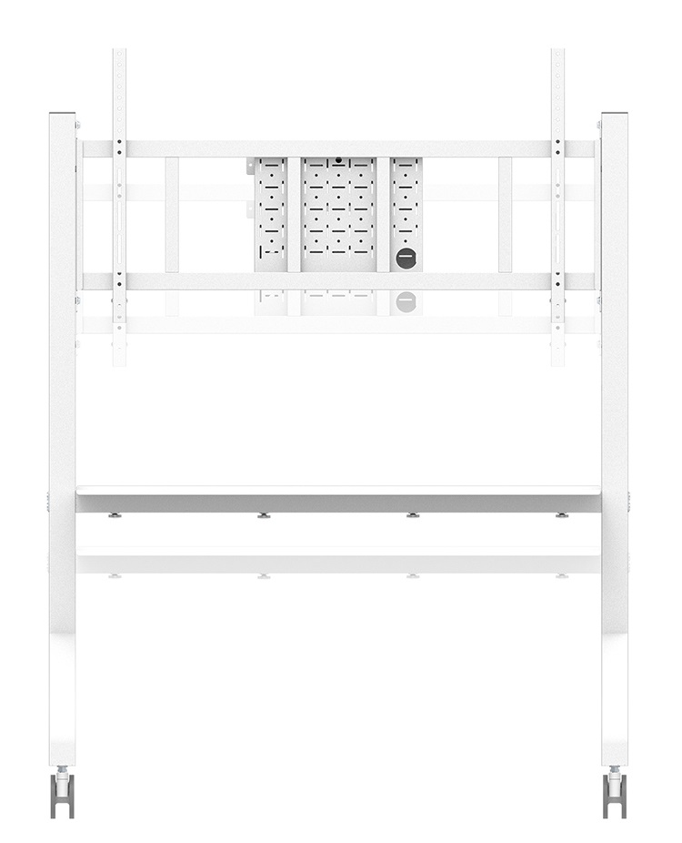 Neomounts FL50-575WH1 Supporto Mobile da Pavimento per Schermi da 65-110'' Bianco - Capacità 125 kg, Altezza Regolabile, Certificato TÜV