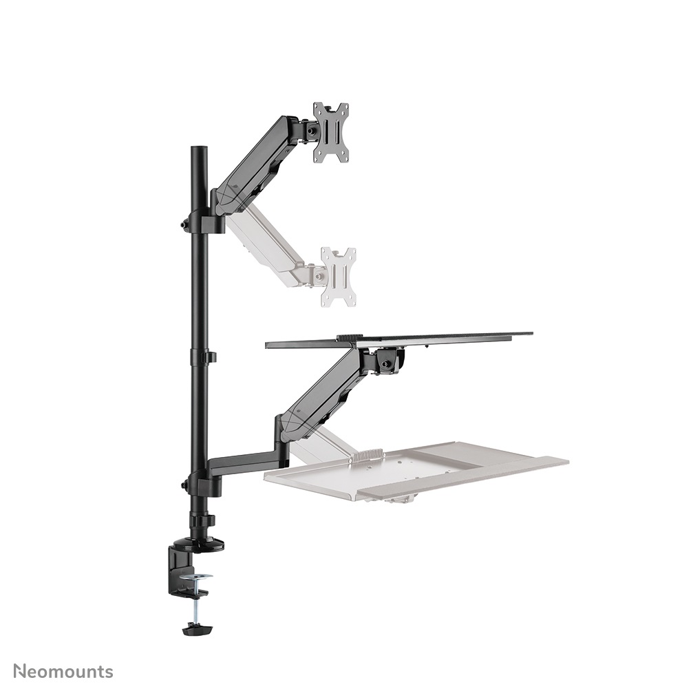 Neomounts DS90-325BL1 Postazione di Lavoro Sit-Stand da Tavolo Regolabile in Altezza per Schermi fino a 32
