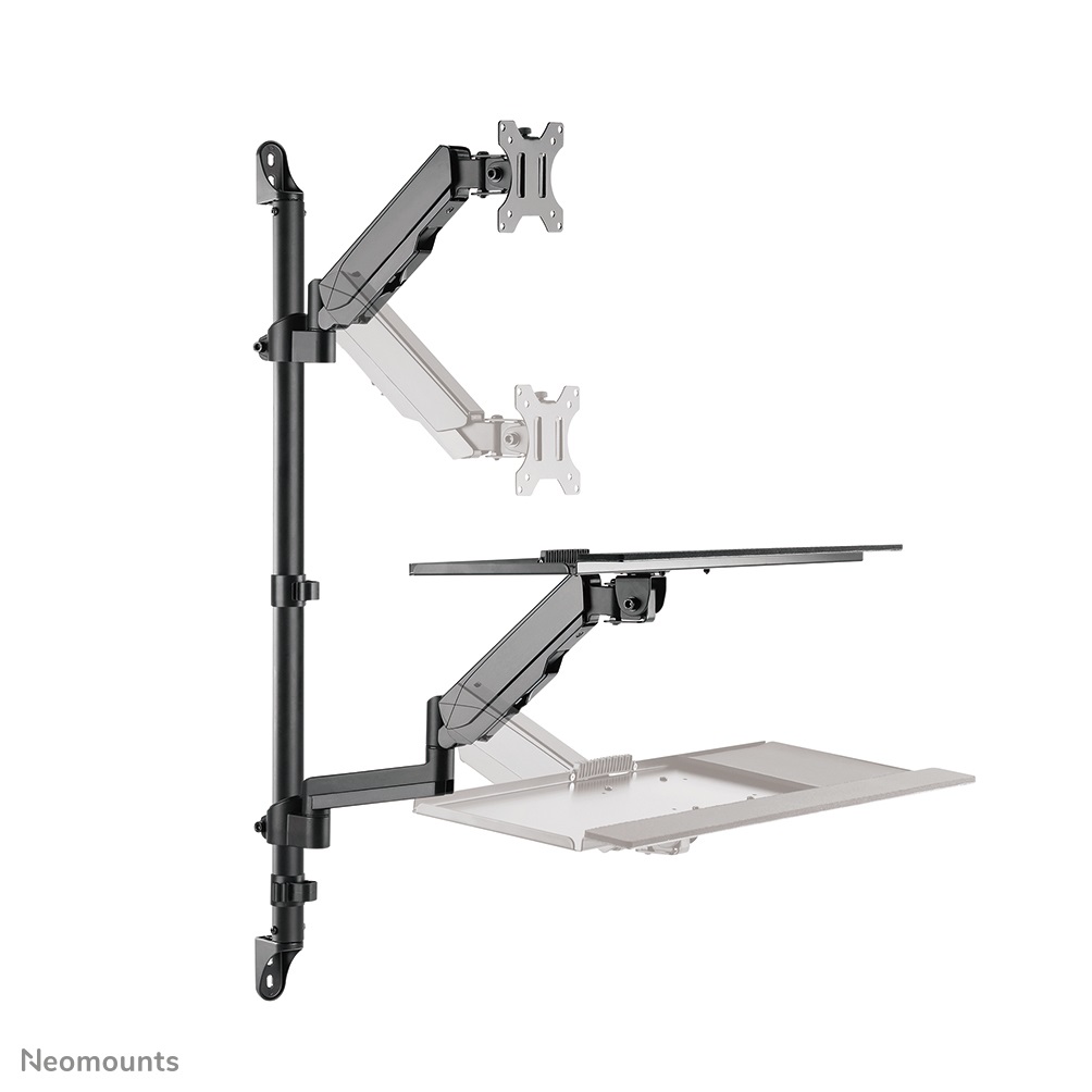 Neomounts WL90-325BL1 Postazione di Lavoro Sit-Stand a Parete per Schermi 17-32