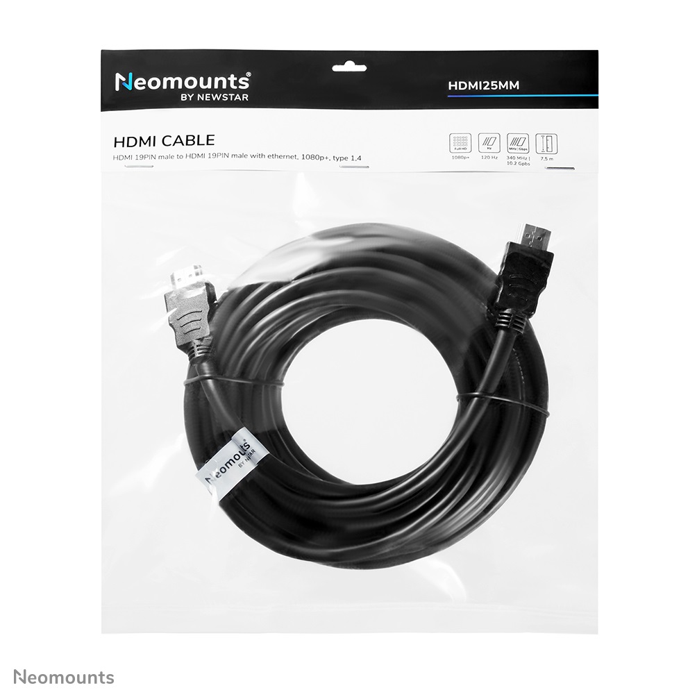 Neomounts Cavo HDMI 1.3 Prolunga - 7,5 metri, 10,2 Gbit/s, Maschio/Maschio, Nero