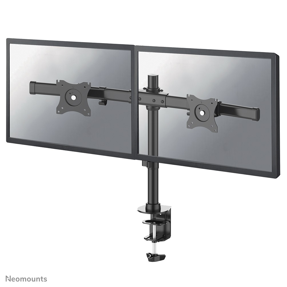 Neomounts Supporto da Scrivania per Monitor Doppio FPMA-DCB100DBLACK, Inclinabile e Girevole, Fino a 27