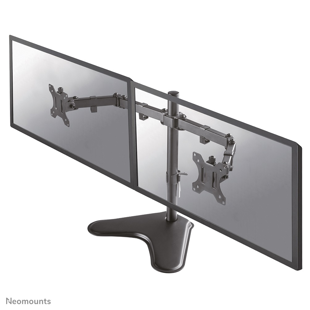 Neomounts Supporto da Scrivania per Monitor Doppio FPMA-D550DDBLACK, Inclinabile e Girevole, Compatibile con Monitor da 10