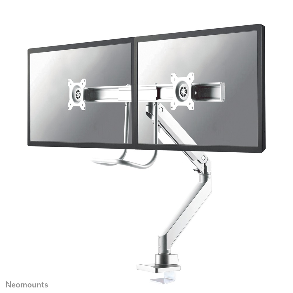 Neomounts Supporto da scrivania per monitor NM-D775DXWHITE Bianco - Inclinabile, Orientabile, Girevole, Fino a 32