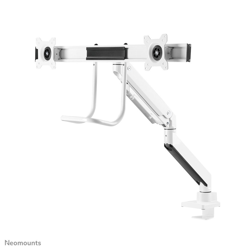 Neomounts Supporto da scrivania per monitor NM-D775DXWHITE Bianco - Inclinabile, Orientabile, Girevole, Fino a 32