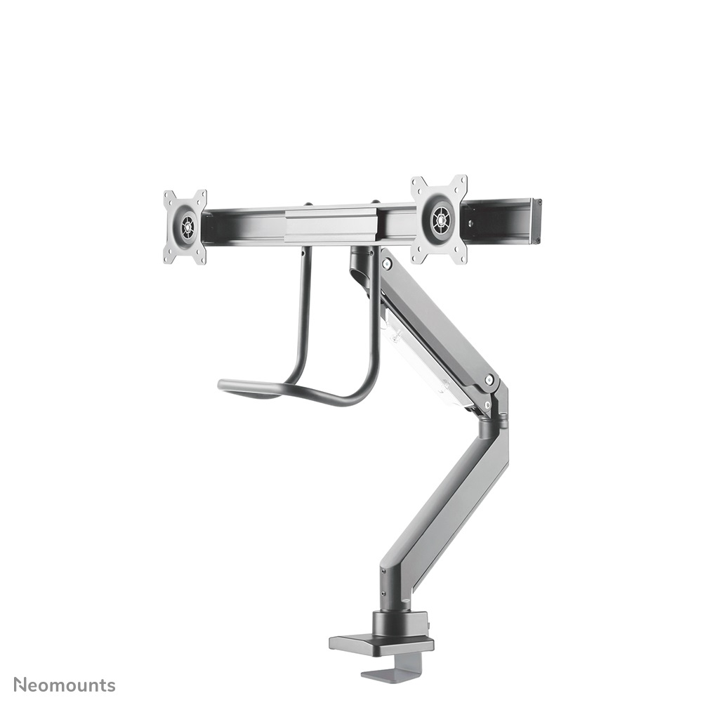 Neomounts Braccio da Scrivania per Monitor NM-D775DXSILVER - Supporta Fino a 2 Monitor da 32