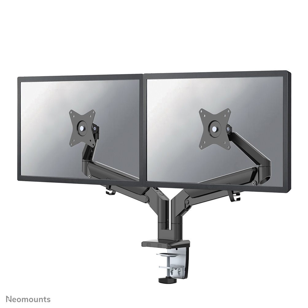 Neomounts DS70-810BL2 Supporto da Scrivania Full Motion per Due Monitor 17-32'' - Capacità 9 kg per Schermo, Inclinazione 90°, Rotazione 360°, Oscillazione 180°