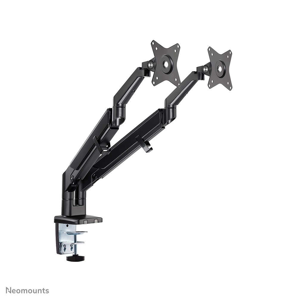 Neomounts DS70-810BL2 Supporto da Scrivania Full Motion per Due Monitor 17-32'' - Capacità 9 kg per Schermo, Inclinazione 90°, Rotazione 360°, Oscillazione 180°