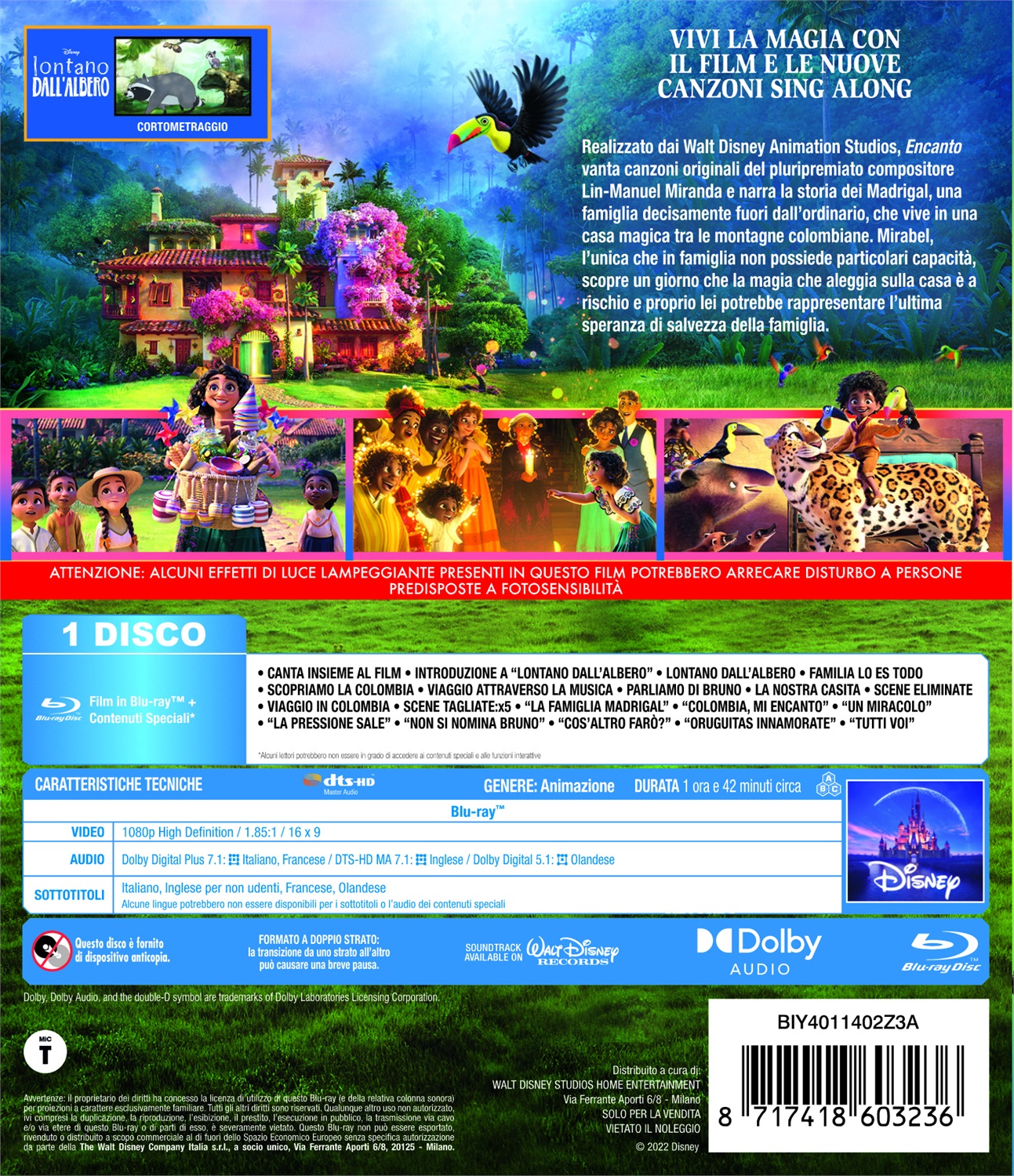 Walt Disney Encanto Blu-ray Full HD - Animazione Digitale, Lingue: Italiano, Inglese, Francese