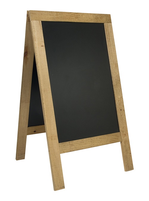 Securit Lavagna Sandwich Bifacciale in Legno Naturale - 131 x 72,7 x 72 cm - Resistente agli Agenti Atmosferici