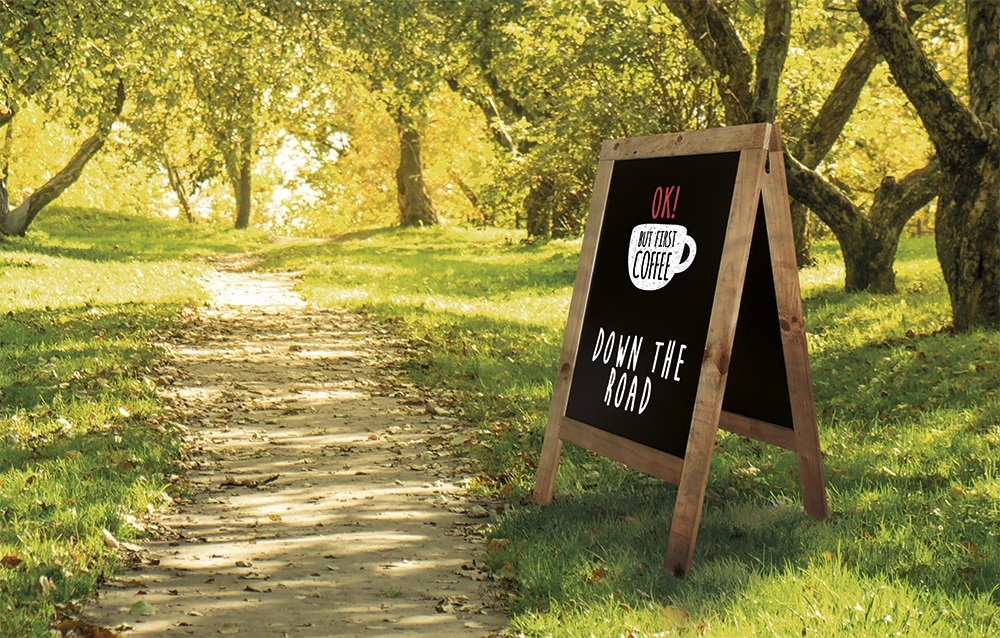 Securit Lavagna Sandwich Bifacciale in Legno Naturale - 131 x 72,7 x 72 cm - Resistente agli Agenti Atmosferici