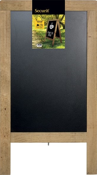 Securit Lavagna Sandwich Bifacciale in Legno Naturale - 131 x 72,7 x 72 cm - Resistente agli Agenti Atmosferici