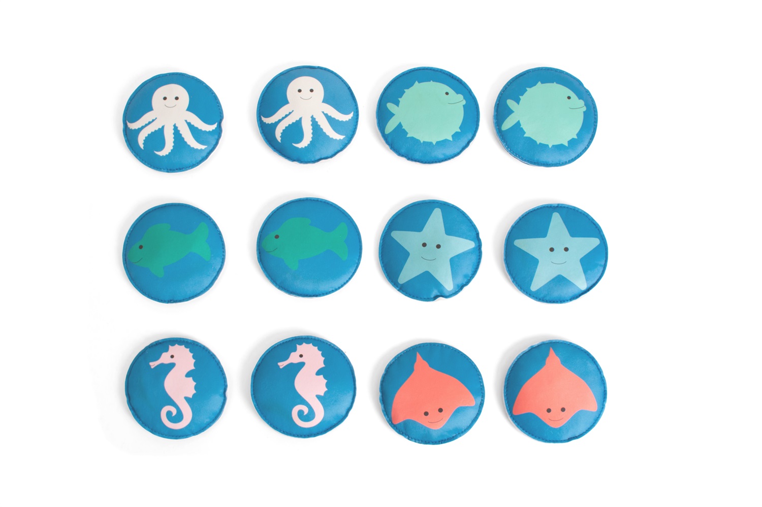 BS Toys Gioco Memo Subacqueo in Neoprene - 12 Pezzi da 9,5 cm per Bambini dai 6 Anni - Ideale per Piscina e Mare