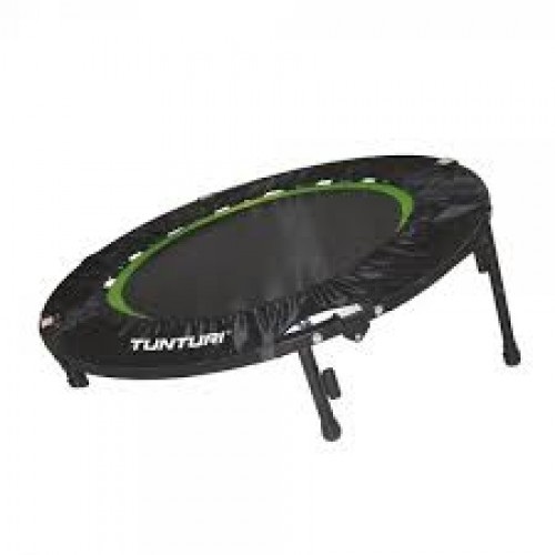 Tunturi Trampolino Fitness Pieghevole con Barra di Stabilità - 104 x 104 x 110 cm, Diametro 100 cm, Peso Max Utente 135 kg