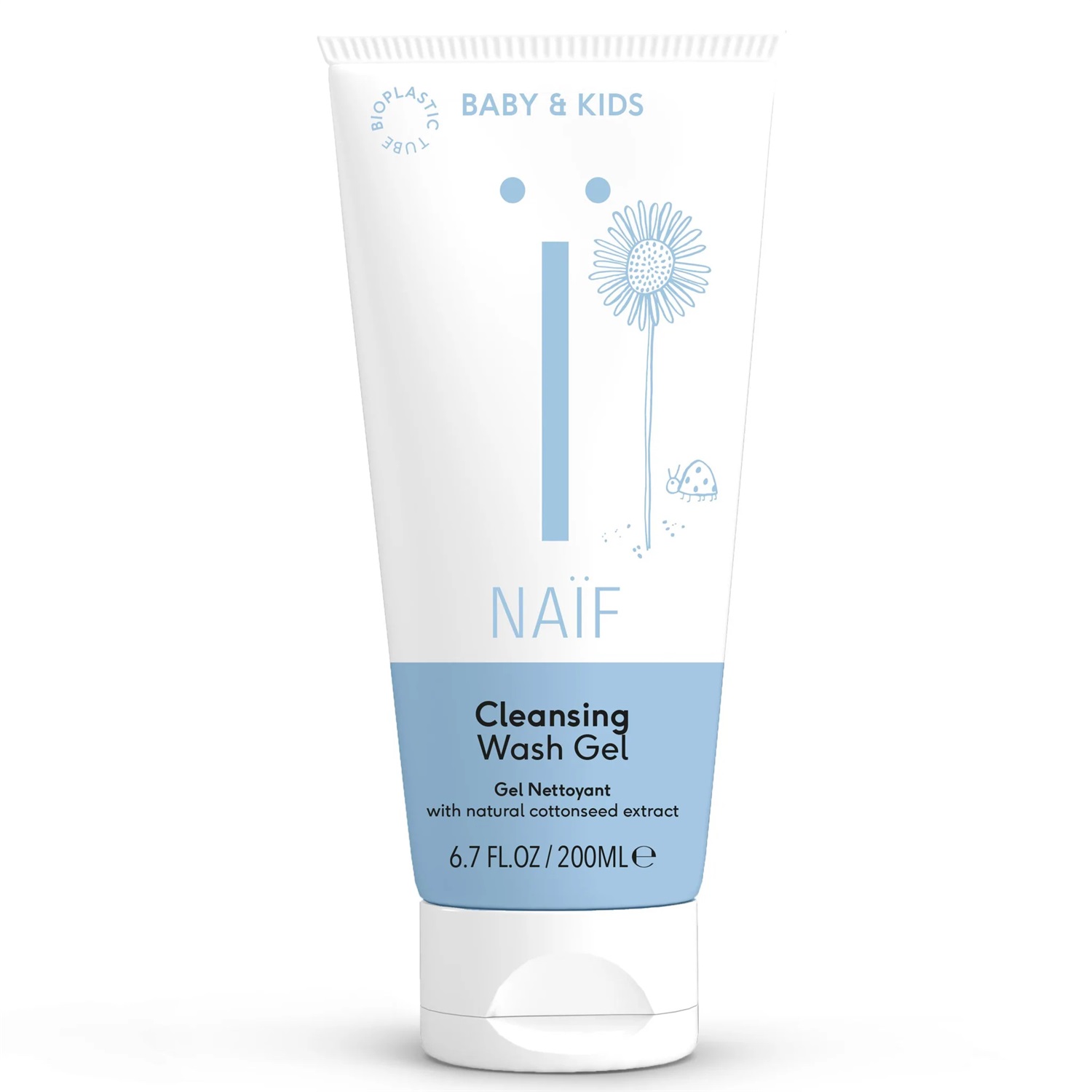 Naïf Gel Detergente Naturale per Neonati e Bambini - 200 ml, Deterge e Cura la Pelle con Ingredienti Naturali, 100% Vegano