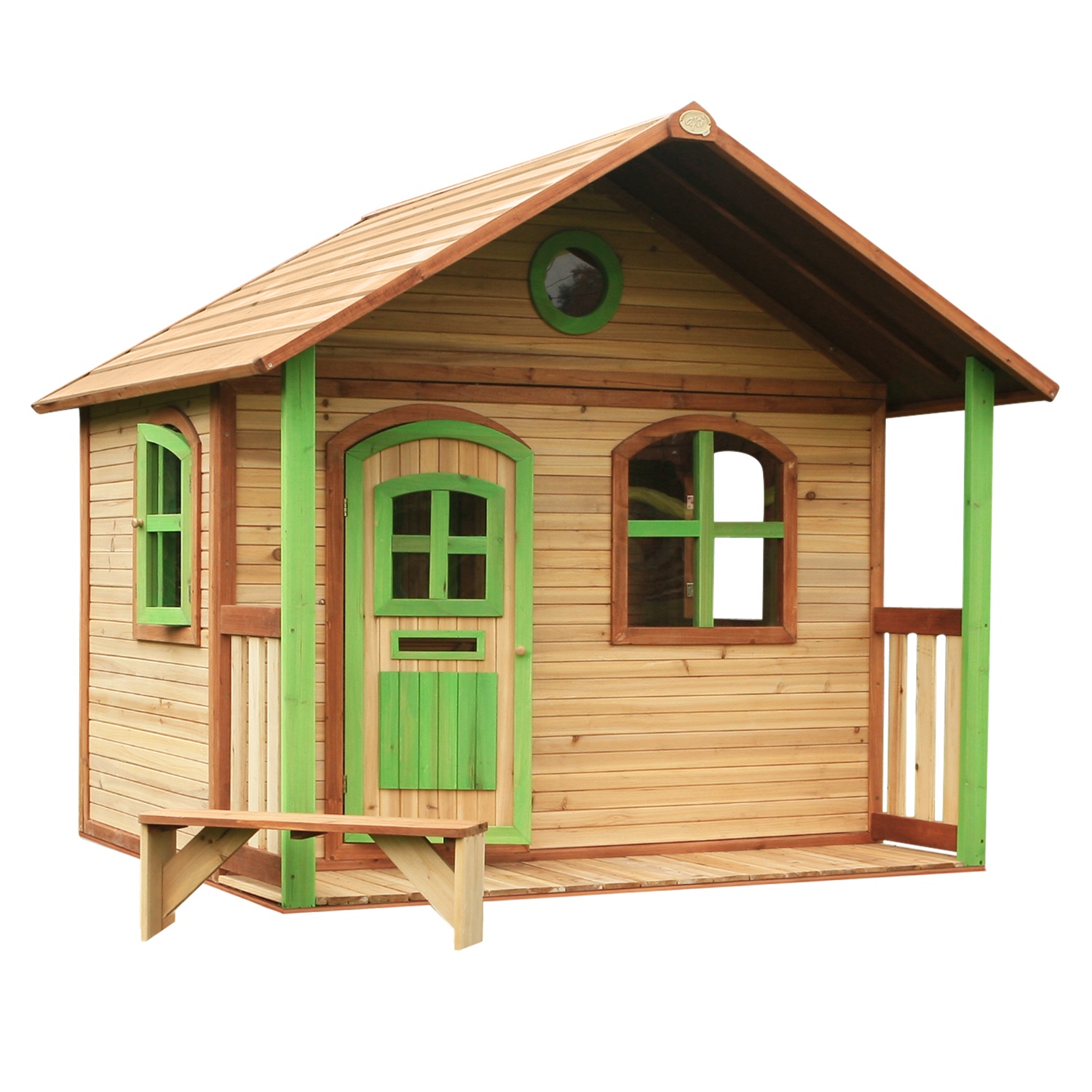 AXI Casetta Gioco in Legno Milan con Verandina - Casetta da Giardino per Bambini in Marrone e Verde