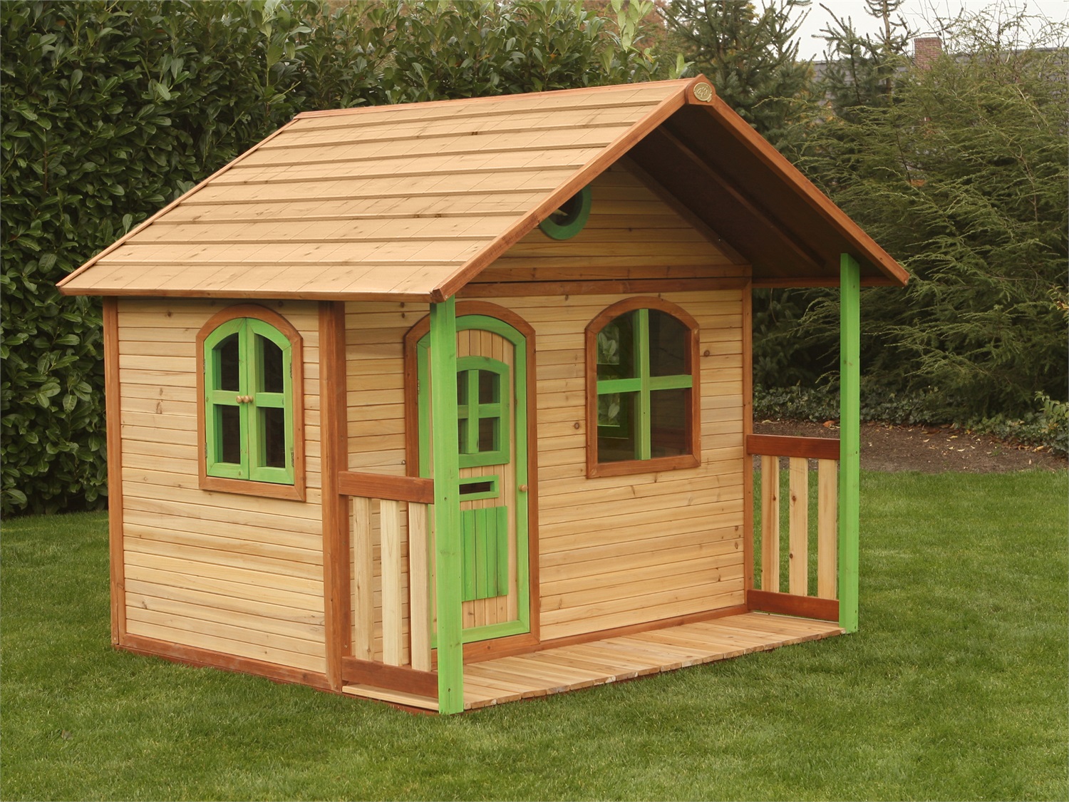 AXI Casetta Gioco in Legno Milan con Verandina - Casetta da Giardino per Bambini in Marrone e Verde