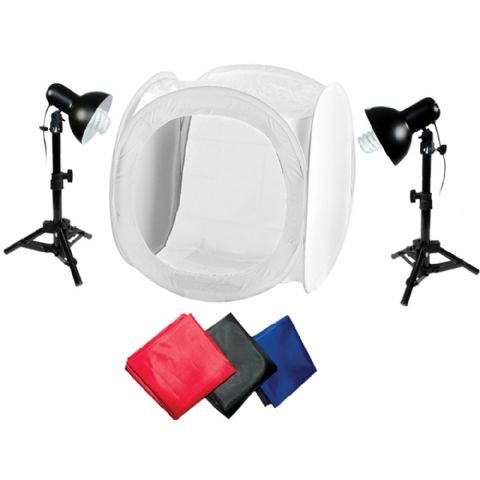 StudioKing WTK75 - Set fotografico per prodotti con sfondi colorati e lampada daylight 40 W