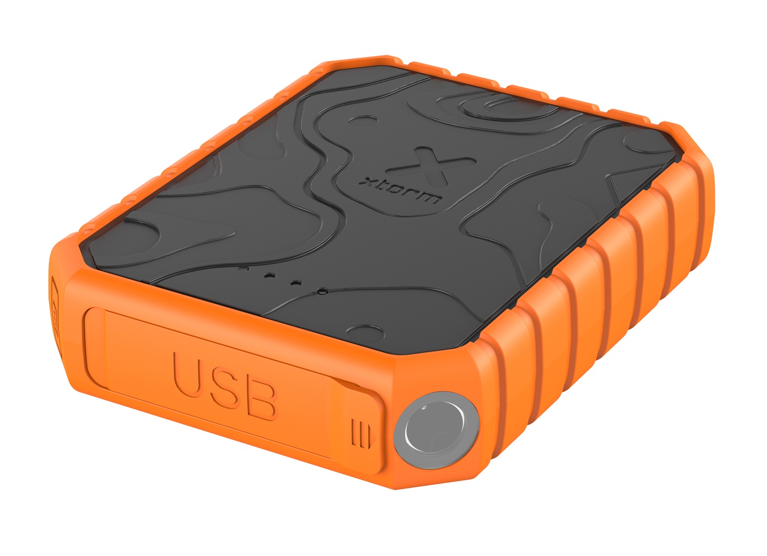 Xtorm Rugged Power Bank 10.000 mAh - Ioni di Litio, Quick Charge 3.0, 2xUSB, USB-C PD, Nero/Arancione