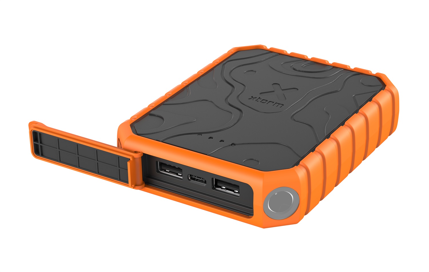 Xtorm Rugged Power Bank 10.000 mAh - Ioni di Litio, Quick Charge 3.0, 2xUSB, USB-C PD, Nero/Arancione