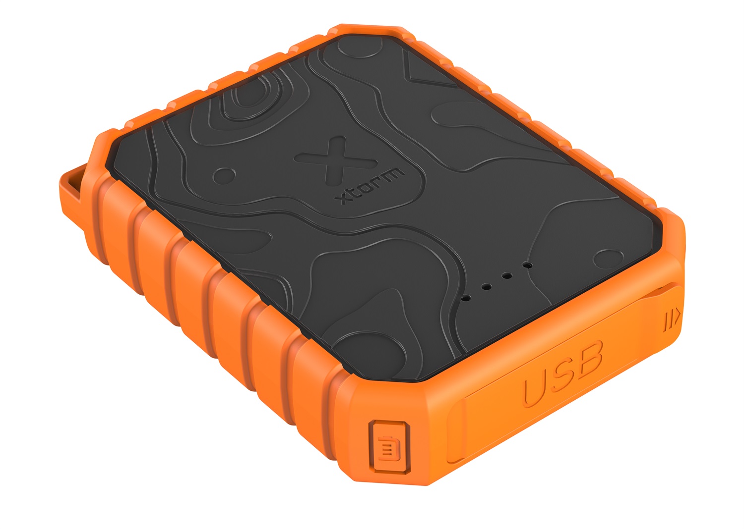 Xtorm Rugged Power Bank 10.000 mAh - Ioni di Litio, Quick Charge 3.0, 2xUSB, USB-C PD, Nero/Arancione