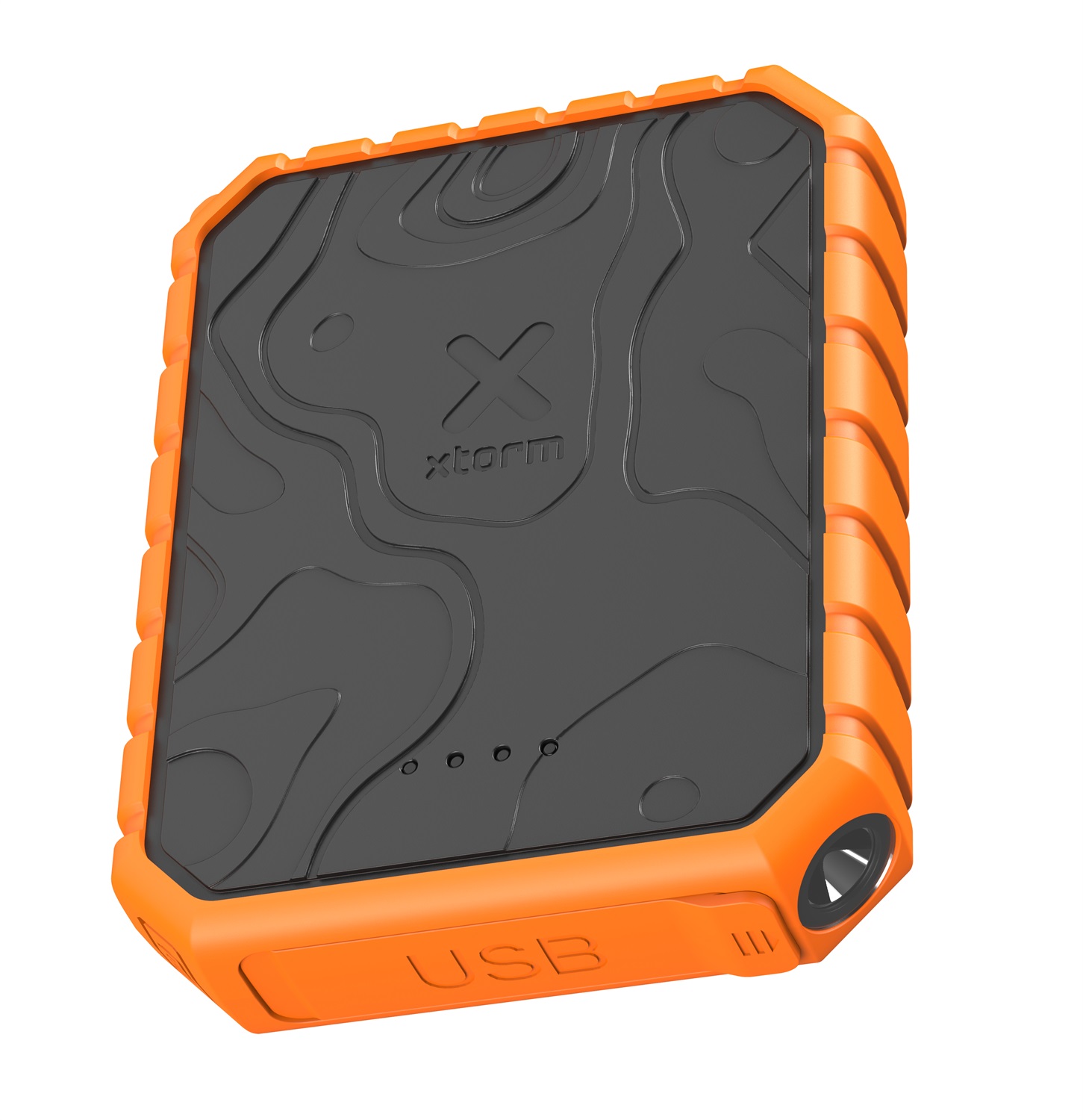 Xtorm Rugged Power Bank 10.000 mAh - Ioni di Litio, Quick Charge 3.0, 2xUSB, USB-C PD, Nero/Arancione