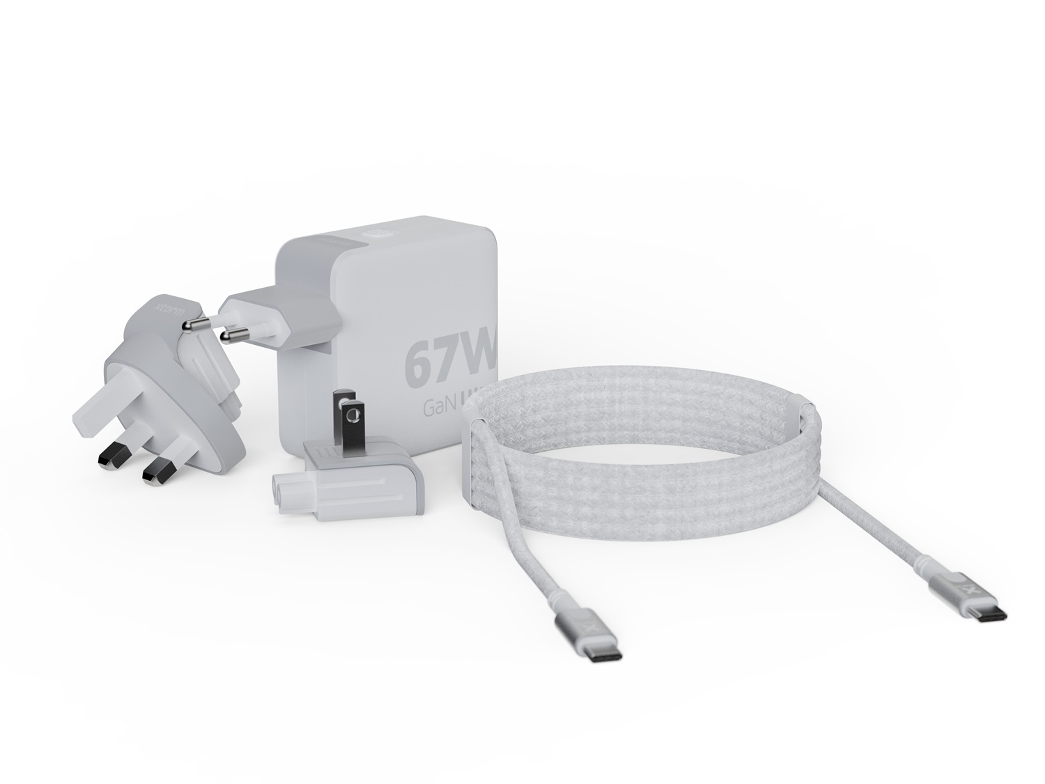 Xtorm XVC2067 Caricatore USB-C GaN-Ultra 67W con 2 porte e cavo da 2m - Bianco