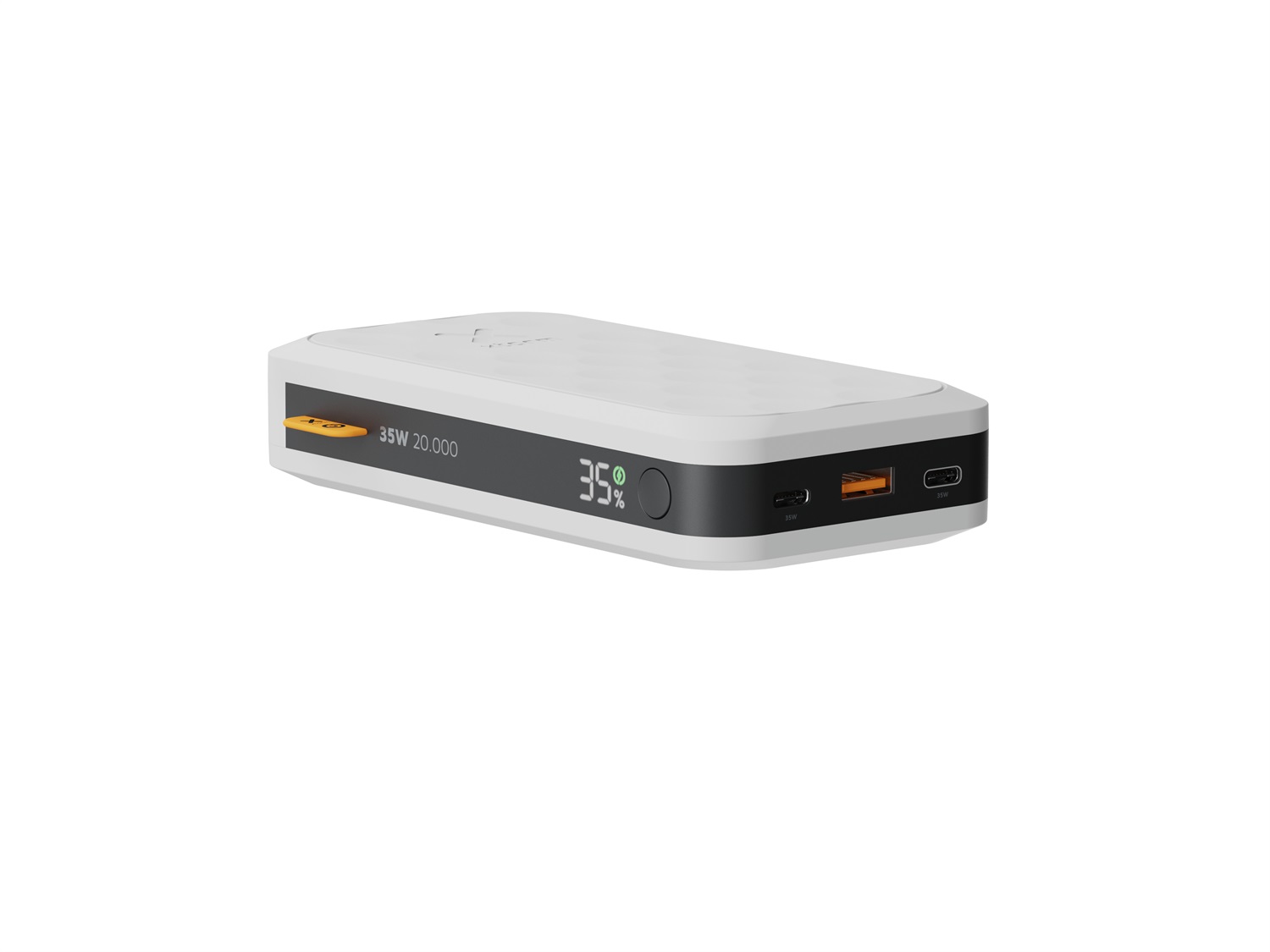 Xtorm Powerbank 35W Fuel Series 5 - 20.000 mAh, 2 X USB-C PD, 1 X USB-A, Bianco Crepuscolo, Compatibile con Samsung e iPhone