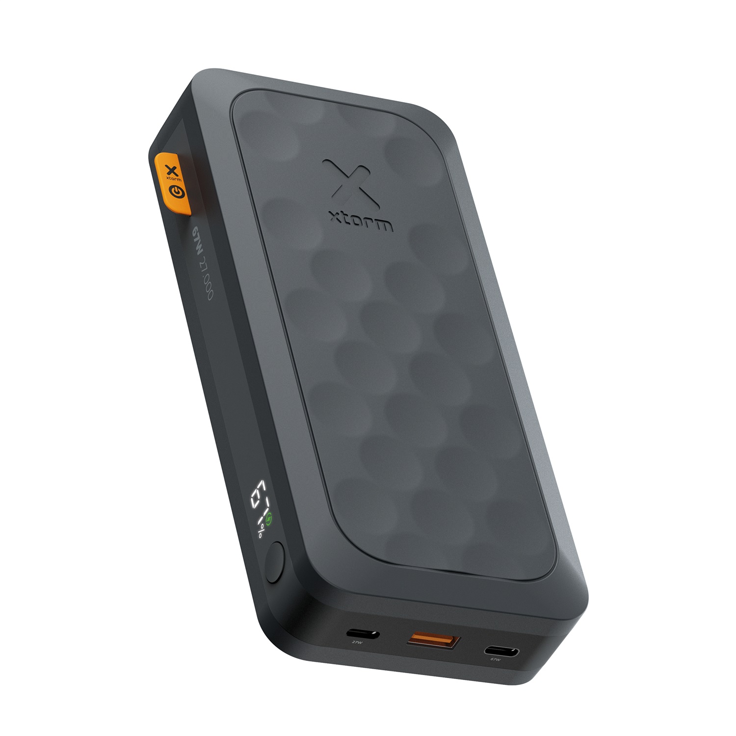 Xtorm Power Bank 67W - 27.000 mAh - Fuel Serie 5 con display LED, 2 USB-C e 1 USB-A, materiale 100% GRS, compatibile con Samsung e iPhone