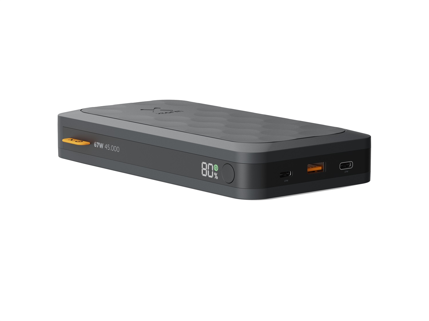 Xtorm Power Bank Fuel Series 5 - 67W, 45000mAh, 2 USB-C, 1 USB-A, Display LED, Materiale Riciclato, Nero