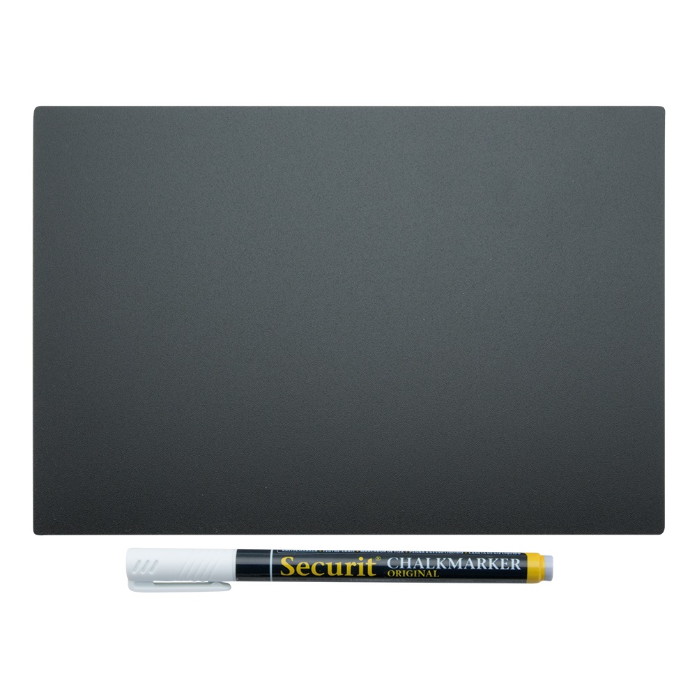 Securit TAG-A4-WT Set da 5 Lavagne Scrivibili A4 Nere con Pennarello e Supporti