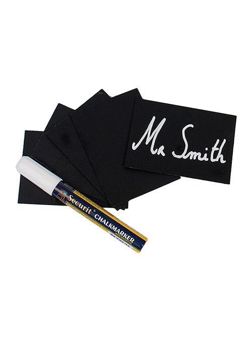 Securit Lavagne Tag A7 nere - Set da 20 pezzi con pennarello bianco e supporti inclusi