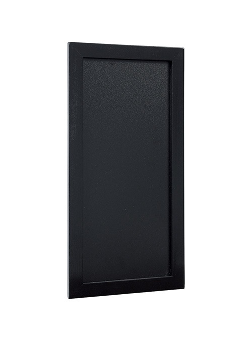 SECURIT Lavagna da Parete Woody 20x40 cm - Cornice in Legno Laccato Nero, Superficie Antigraffio e Resistente ai Raggi UV, Kit di Montaggio e Pennarello Inclusi