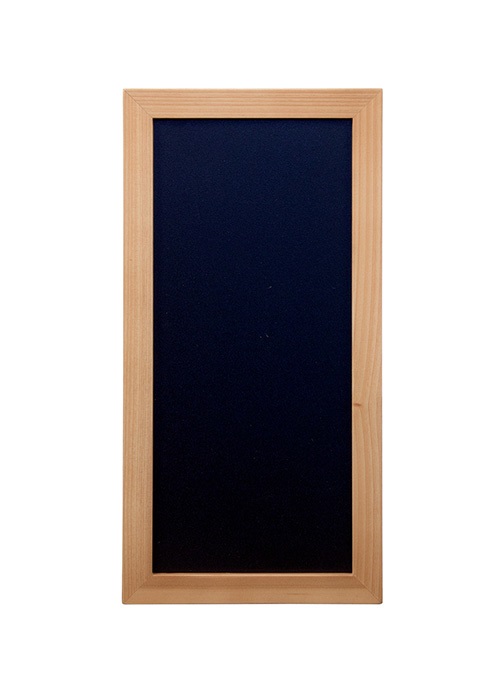 Securit Lavagna Woody 20x40 cm in Legno Teak - Superficie Nera Antigraffio e Resistente ai Raggi UV, Kit di Montaggio Incluso