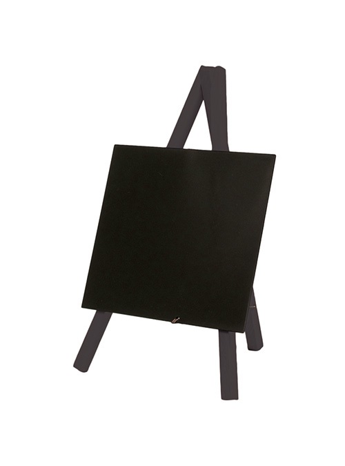 Securit Mini Lavagna con Cavalletto Nero - 24,4 x 15 cm - Scrivibile e Cancellabile, Inclusa Pennarello a Gesso Liquido