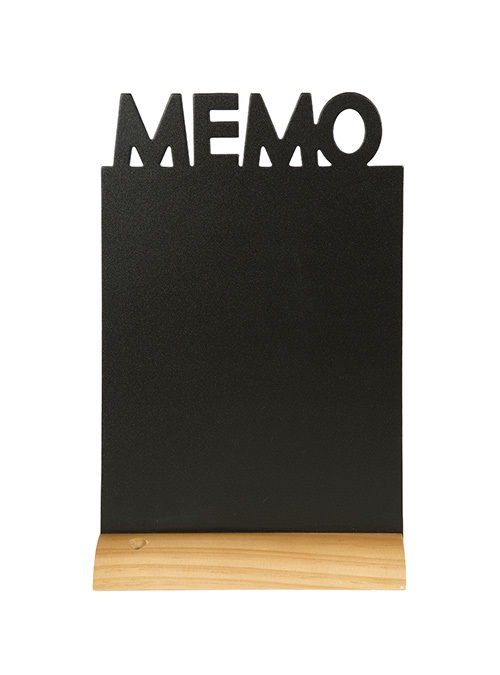 SECURIT Lavagna da Tavolo Silhouette Memo - 34,5 x 21 cm - Nero - Base in Legno Duro Laccato, Scrivibile da Entrambi i Lati, con Marcatori Inclusi